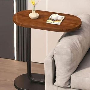 طاولة جانبية متعددة الاستخدامات - طاولة جانبية حديثة ومتعددة الاستخدامات مع سطح خشبي بني وقاعدة متينة - مثالية بجانب الأريكة أو السرير