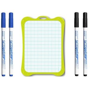 Bic Velleda Kit - Ardoise écolier double face + 5 feutres effaçables à sec  + 1 effacette