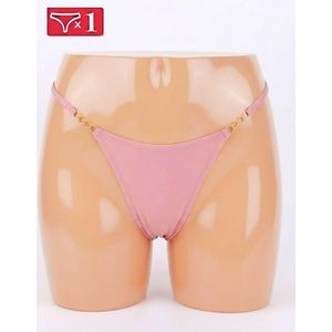 Fashion sexy String invisible doux au peau avec chaîne cercle metal sous vêtement femme en Polyamide