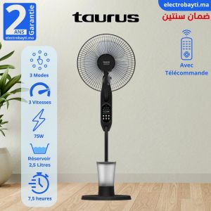 Taurus Ventilateur sur pied - 75 W - 3 Vitesses - 3 Modes - Fonctionne Brumisateur