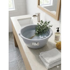 Bassine Ronde Multiusage en Plastique Robuste - Capacité 5L - Gris Anthracite - Idéale pour Cuisine, Lessive et Nettoyage