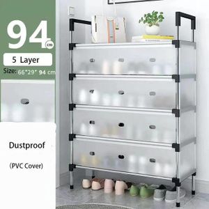 Couloir chambre étagère en tissu anti-poussière armoire à chaussures en métal armoire à chaussures couches étagère à chaussures