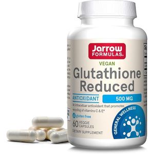 Jarrow Formulas Glutathion Réduit 500 mg _ Antioxydant Cellulaire & Détox – 60 Capsules Végétales