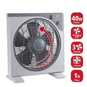 Ventilateur au sol Silencieux, Carré, 30cm