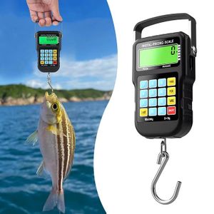 Balance de Pêche Numérique 50Kg Balance de Calcul de Prix Portable Balance à Bagages Numérique avec Grand Crochet
