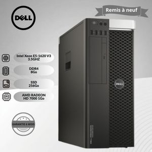 DELL Workstation / Serveur Precision 5810 Intel Xeon E5-1620 V3 3.5ghz / 8Go DDR4/ 256Go SSD/ Gpu AMD RADEON HD 7000 1Go -Remis à neuf