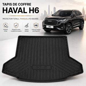 Tapis de coffre sur mesure pour Haval H6 – Noir – Résistant à l’eau et facile à nettoyer