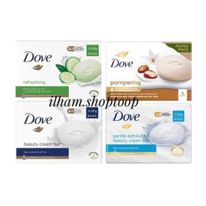 Dove Lot de 16 barres de savon-(4 exfoliants doux)+(4 Concombre & Thé Vert)+(4 beurre de karité & vanille)+(4 Original)-16 X 90g