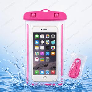 Pochette téléphone imperméable et étanche avec cordon – Housse waterproof tactile pour smatphone à utiliser en plage, piscine, bateau, kayak et voyage Rose