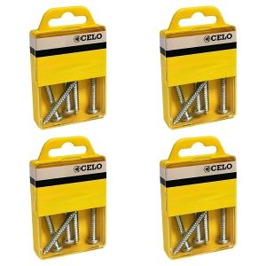 Celo Lot de 4 - Vis À Tôle Tête Bombe - Acier Galvanisé - Usage Bricolage & Construction - Ø5,5X25 Mm