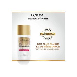L'Oréal Paris Crème Solaire UV Defender Invisible Fluid Anti - Âge - Photoprotection SPF50 Plus