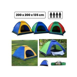 Tente Familiale 4 Places Imperméable – Montage Rapide pour Camping, Trekking et Plage (Couleur Aléatoire)