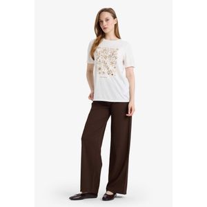 Defacto Pantalon large en tissu texturé froissé