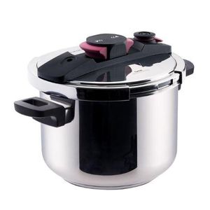 Taurus  Cocotte minute autocuiseur super rapide en acier inoxydable 6L ouverture click clack 5 systèmes de sécurité compatible tous feux