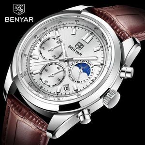 Benyar Montre de luxe étanche classe Quartz chronographe - Originale