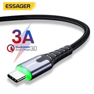ESSAGER Câble USB vers USB Type-C 3A – Charge Rapide QC 3.0 et Synchronisation 480 Mbps