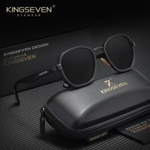 Kingseven Lunettes de Soleil Polarisées Unisexe – Protection UV400 Catégorie 3, Design Minimaliste Premium avec Étui Complet