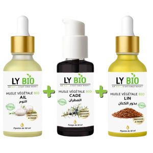 LY BIO PACK HUILE AIL 50ML - PIPETTE + HUILE CADE 50ML - POMPE + HUILE LIN 50ML - PIPETTE