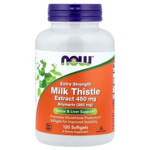 Now Milk thistle extract, Extrait de chardon-Marie, 450 mg, 120 capsules à enveloppe molle
