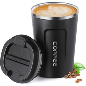 كوب قهوة حراري بغطاء مانع للتسرب - كوب معزول بجدار مزدوج، يحافظ على المشروبات ساخنة أو باردة لفترة أطول