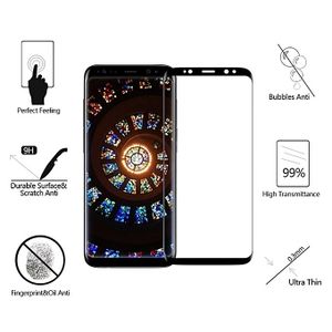 Case Logic Verre incassable Total incurvé Fine anti traces anti rayures Resistant Pour samsung galaxy A8 2018  -Noir