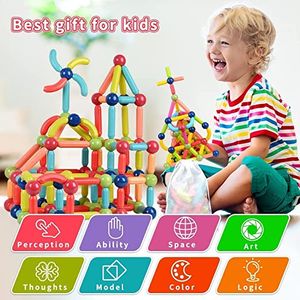 Generic Jeu de Construction de bâtons magnétiques pour enfants 64 PCS à  prix pas cher