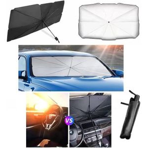 Pare-Soleil Voiture Pliable Anti-Chaleur & Anti-UV - Housse Incluse - Noir