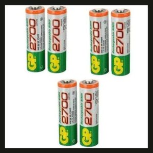 Pile rechargeable AA - GP TOP - GP 2700 - 2700 mAh - 1,2V - 6 pièces design aléatoire