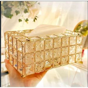 Porte serviettes en papier, en verre de cristal de luxe, Boîte à mouchoirs