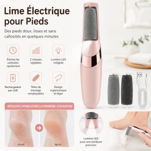 Lime Électrique Rechargeable pour Pieds – Éliminateur de Callosités avec Têtes Remplaçables USB
