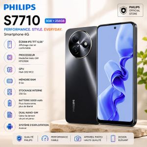 Philips Smartphone Dual Nano-SIM 8 Go RAM 256 Go Écran 6,56" Batterie 5000 mAh, S7710 