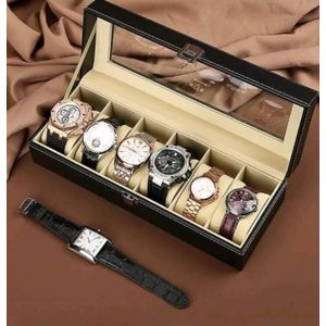 Coffret montres de rangement en bois exposition bijoux 6 montres