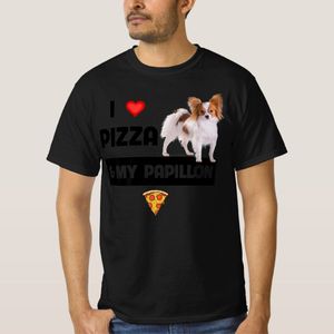 I Love Pizza And My Papillon Dog Pepperoni Cheese T-Shirt unique design - t shirt tres bon qualite