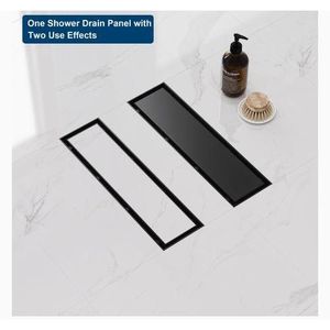 Caniveau de douche ceramique 20 cm inox sus 304de haut gamme Avec siphon adaptateur pour salle de bain