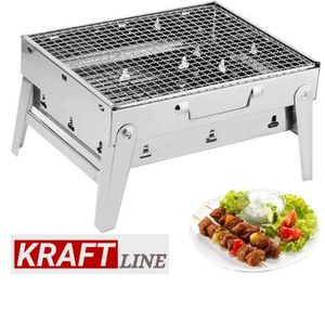 Grille de cuisson portable pour camping, charbon de bois, durable, facile à assembler, 35*27*20cm