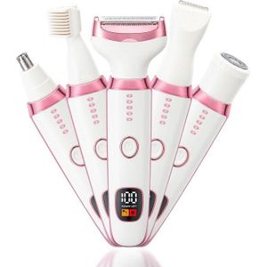 Tondeuse Électrique 5 en 1 Rechargeable – Rasoir Femme pour Épilation Complète et Douc, couleur et design aléatoir