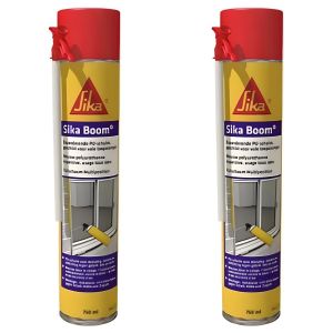 Sika Lot de 2 - Mousse Polyuréthane Expansive Boom - Pour Isolation et Scellement - Usage Professionnel et Bricolage - 750ml