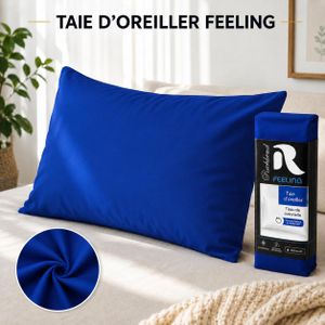 RICHBOND Taie d'Oreiller en Cotonelle 70x50 - Tissu Doux, Respirant et Facile d'Entretien - Bleu électrique