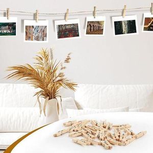 Mini Pince a Linge Bois Petites, 50m de fils - 100 Pcs