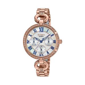 Casio Sheen Collection -  lunette et le bracelet sont sertis de cristaux Swarovski  - Tout en acier inoxe bronzee - SHE-3067PG-7A