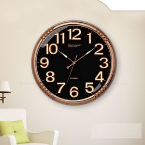 Horloge murale analogique à quartz ronde décorative pour la maison et le bureau 
