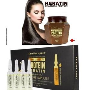 keratine queen Moisturizing protein braziian mask + Ampoules huile d