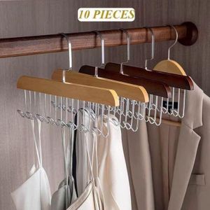 10 Pièces cintre de ceinture ,Cintre rangement multifonctionnel avec 8 crochets antidérapant, l'organisation du stockage des vêtements à la maison, 360 degrés