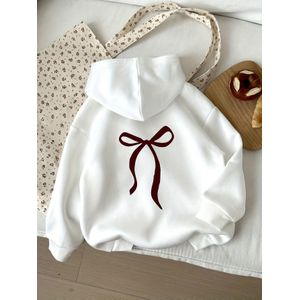 D92 - un sweat à capuche ample avec un imprimé de nœud élégant et polyvalent, idéal pour le printemps et l'automne, Vêtements pour femmes L16018