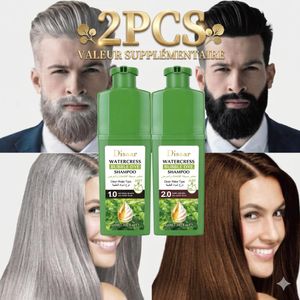 Disaar Lot 2 Shampoings Colorants Noir & Châtain Foncé 2x420ml – Coloration Cheveux Rapide 10 min, Couvre 100% Cheveux Blancs & Gris – Teinture Sans Ammoniaque Longue Tenue – Shampooing Teintant Naturel, Hydratant, Réparateur, Anti-Chute Homme & Femme