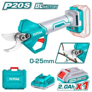 TOTAL Sécateur Électrique Sans Fil 20V -  25mm - Brushless + 1 Bat 2.0Ah