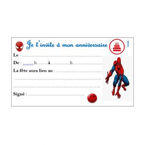 Modèle Invitation Anniversaire Spiderman