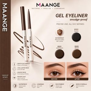 Maange Waterproof Long-Wear Gel Eyeliner – Eyeliner Gel Waterproof Haute Précision Disponible en Noir B101, Brun B201 et Brun Foncé B202