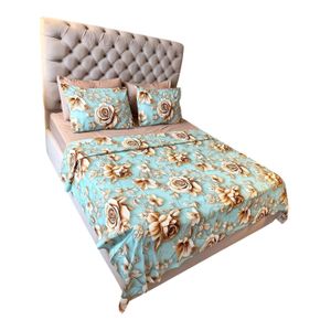 Ensemble 6 pièces, draps housse 200x160x25 cm, drap plat 230x200 cm et 4 taies d'oreiller 70x50 cm 