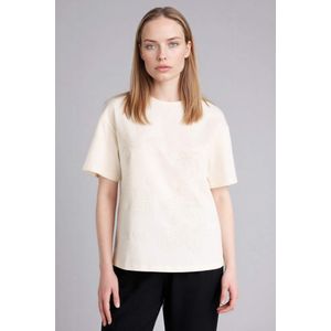 Defacto تيشيرت نص كم مطبوع  قصة مريحة برقبة مستديرة